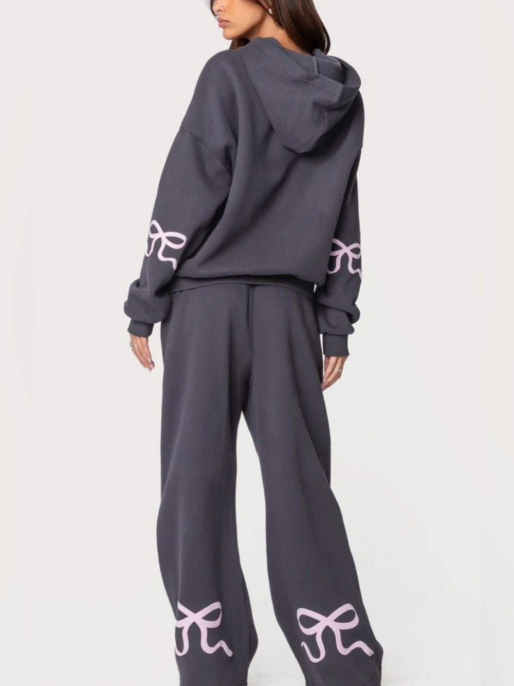 Edikted Bonney Bow Detail Hoodie and Sweatpants